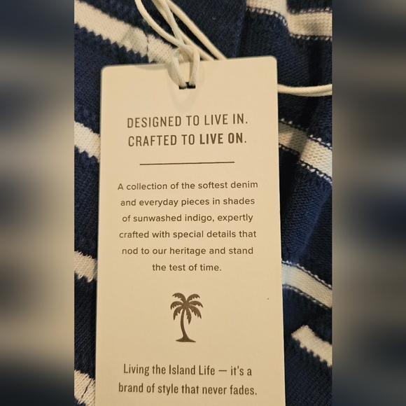 NWT Tommy Bahama Sun Harbor Midi Caftan Dress: Island Navy/White: Size- Medium - Picture 9 of 12